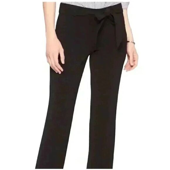 Banana Republic Women's Black Poly/Spandex Logan Fit Pants w Belt Tie - Picture 3 of 14